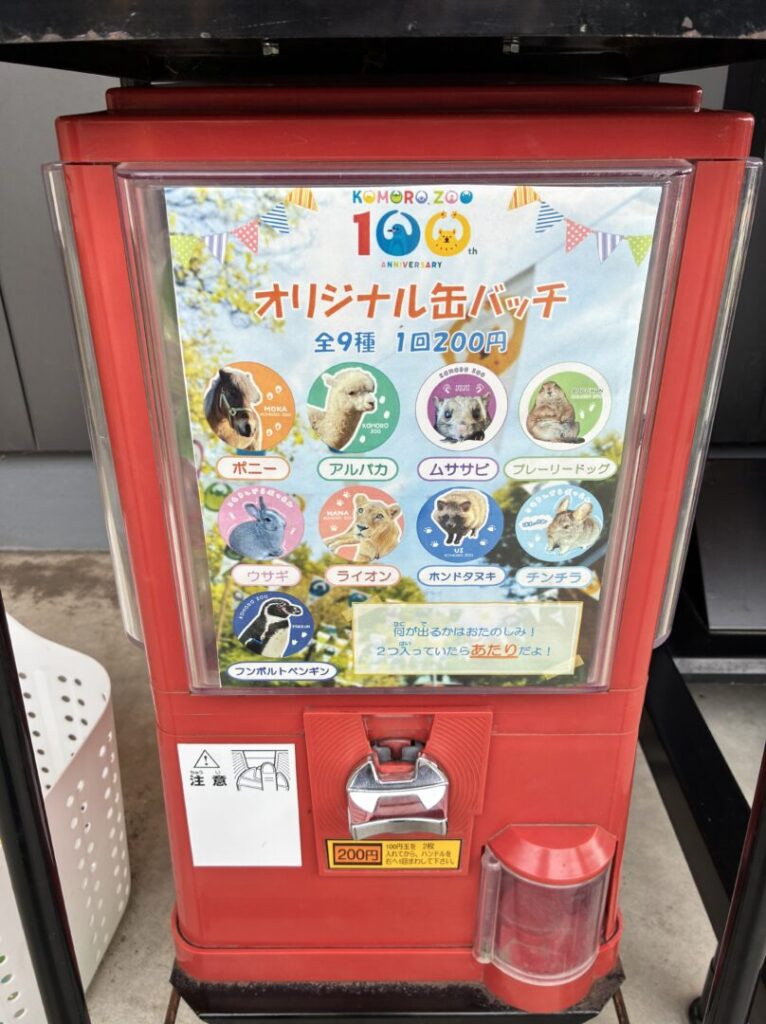 小諸市動物園の100周年記念ガチャ(200円)