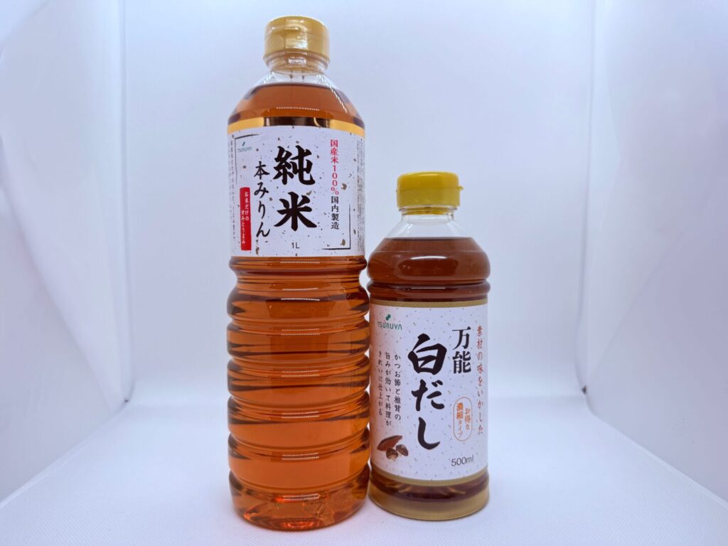 ツルヤの万能白だしとみりんのボトル